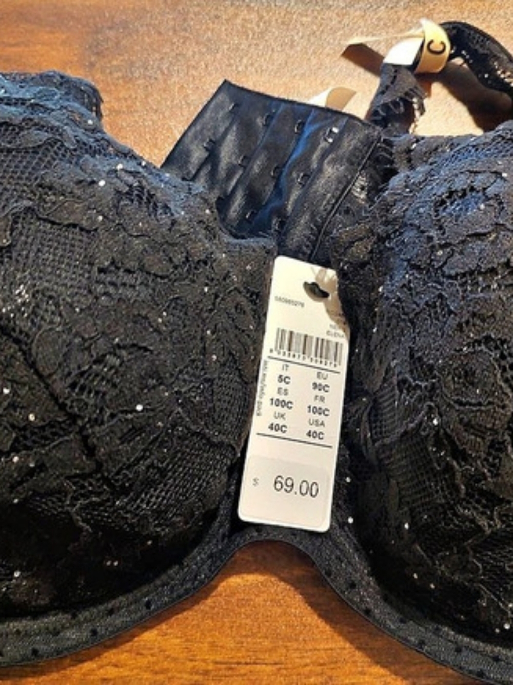 Intimissimi Lace Sequin Bra Size 38C NWT